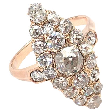 Antique Vintage Estate Old Miner Cut Diamond Rose Gold Ring For Sale at ...