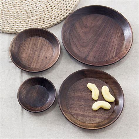 ⚡️Buy Max Round Wooden Serving Tray Dish Plate Fruit Snacks Cake ...
