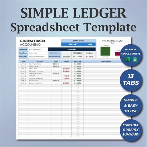 General Ledger Template Google Sheets