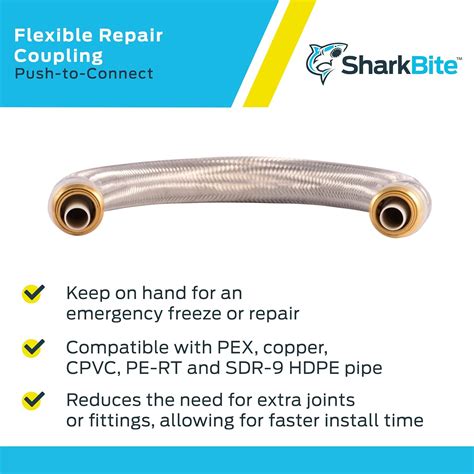 SharkBite 1/2 x 18 Inch Flexible Repair Coupling India | Ubuy