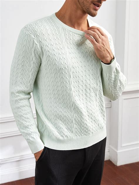 Men Solid Cable Knit Jumper | Knitwear men, Boys sweaters, Knit shirt