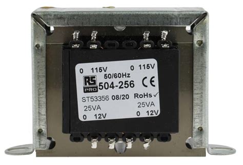 RS PRO | RS PRO 50VA 2 Output Chassis Mounting Transformer, 12V ac, IEC ...