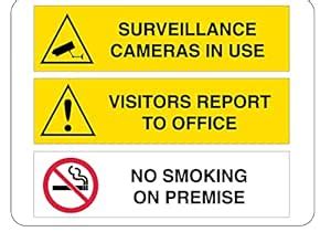 Surveillance CAMERS in USE,VISITERS Report to Office Sign PVC ...