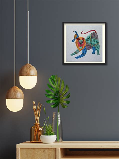 Unique Artwork for Sale | Tiger Gond Painting Artwork