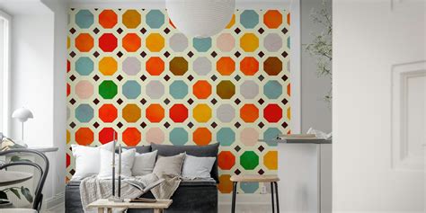 Geometric Retro Pattern Wallpaper - Buy Online at Happywall