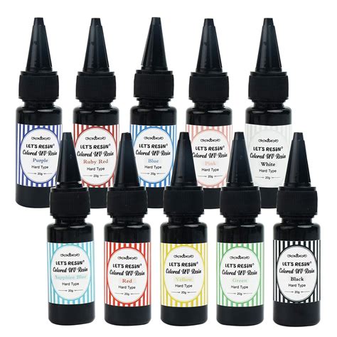LET'S RESIN Colored UV Resin Kit - UV Curing Ultraviolet Cure Resin ...