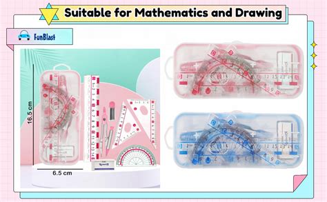 FunBlast Metal Compass Set 7 Pcs - Geometry Box with Compass, Set ...