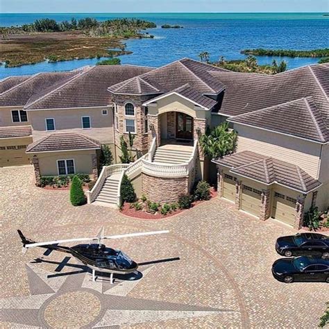 Luxury Waterfront Mansion with Helicopter Pad