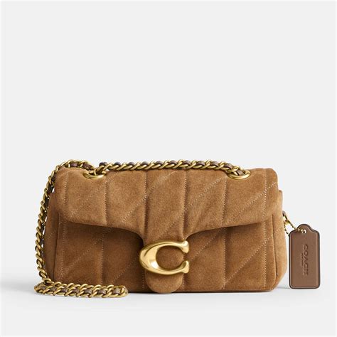 COACH Quilted Suede Tabby 20 Shoulder Bag in Brown | Lyst