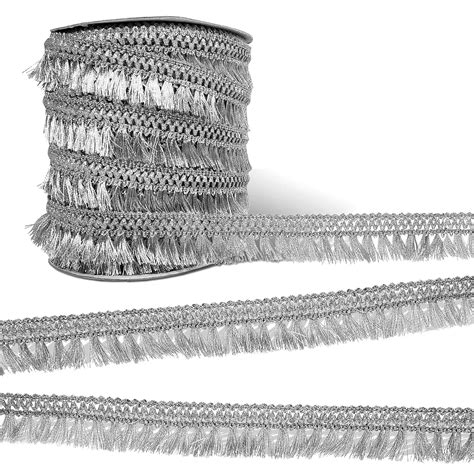 De-Ultimate (2cm X 18 Mtr) Silver Kiran Gota Trim Fancy Lace Ribbon ...