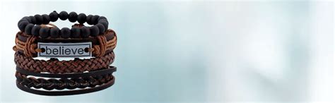 Buy University Trendz Metal Leather Natural Stone Beads Inspirational ...