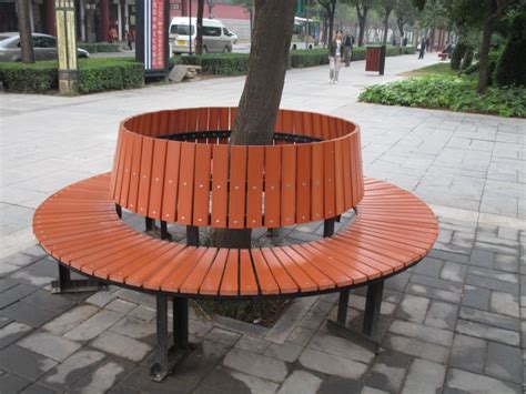 实木公园椅_户外小区园林圆形树围椅防腐木实木公园椅2米定制套椅 - 阿里巴巴