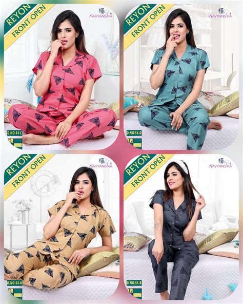 Vol 54 Kavyansika Rayon Collar Night Suits – Kavya Style Plus