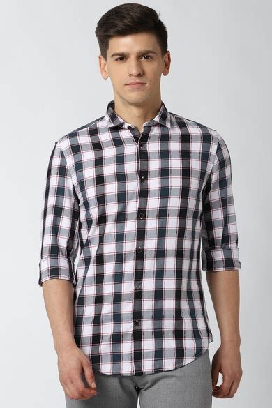 Buy Men Grey Super Slim Fit Check Full Sleeves Casual Shirt Online ...
