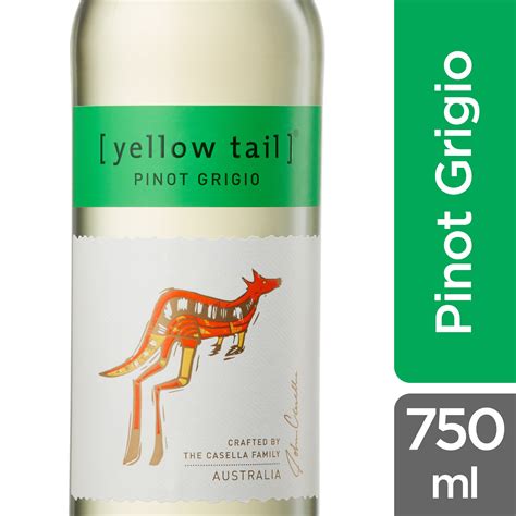 Yellow Tail Pinot Grigio White Wine, 2021 750 Milliliter Bottle ...