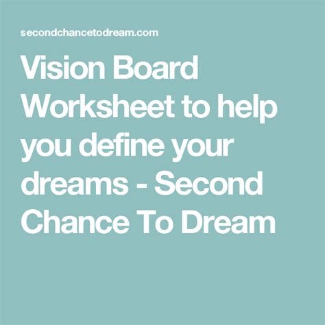Image result for Vision Board Worksheet