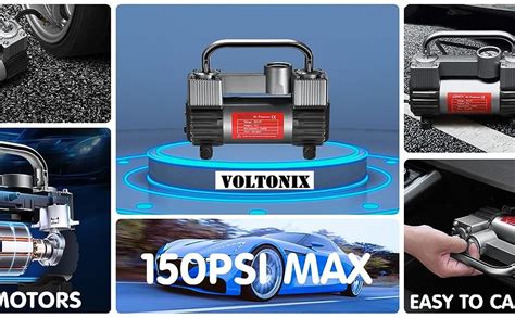 Voltonix Air Pump,car Pump Heavy Duty Metal Electric Car Air Compressor ...