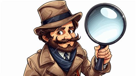 Victorian Detective Cartoon Character | Premium AI-generated vector