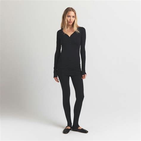 Skims Wool Rib Henley Dress Obsidian – Kicks Machine