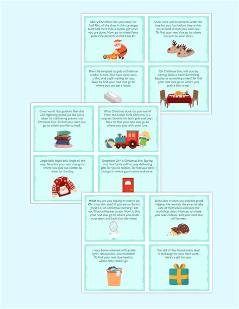 Printable Christmas Games: Scavenger Hunt Clues