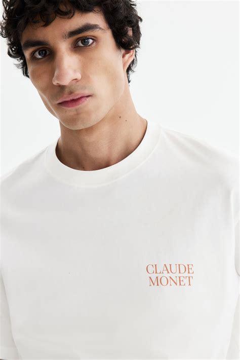 Men’s White/Monet Loose Fit T-shirt | H&M IN