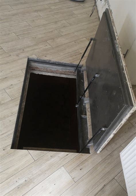 Easy Cellar and Basement Access Floor Hatch Door With Gas Struts Hidden ...