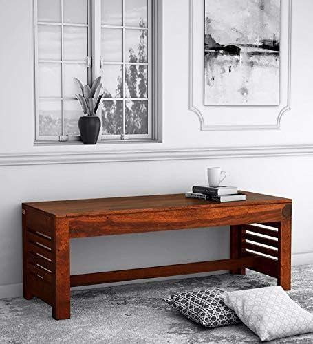 MARWARIWOOD Solid Sheesahm Wood 3 Seater Bench Rustic Solid Wood Dining ...