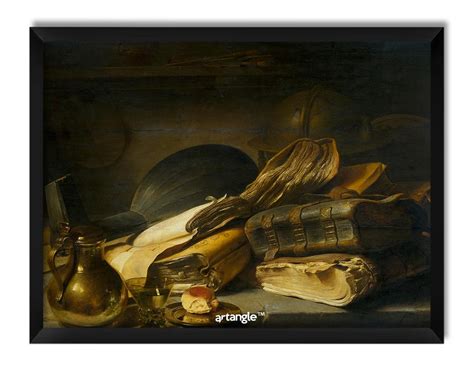 Artangle Jan Lievens - Still Life with Books Framed Poster : Amazon.in ...
