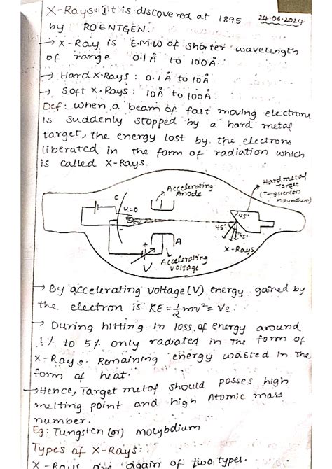 Modern physics - X It is discovered at 1895 24.06 ROENTGEN is E.M of ...