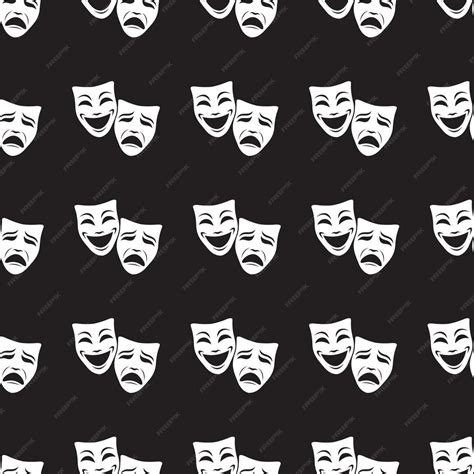 Seamless pattern with theatrical masks | Premium Vector