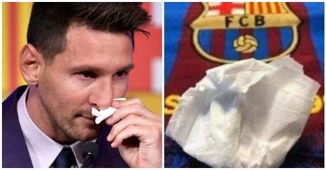 Lionel Messi’s Used Tissue Paper From Final Barcelona Press Conference ...