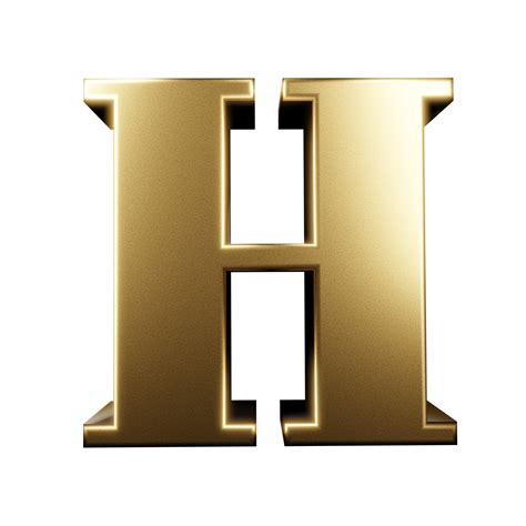 luxury text effect letter H. 3d render 16316949 PNG