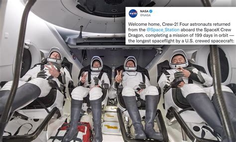 SpaceX Dragon Capsule Brings Four NASA Astronauts Back To Earth After ...