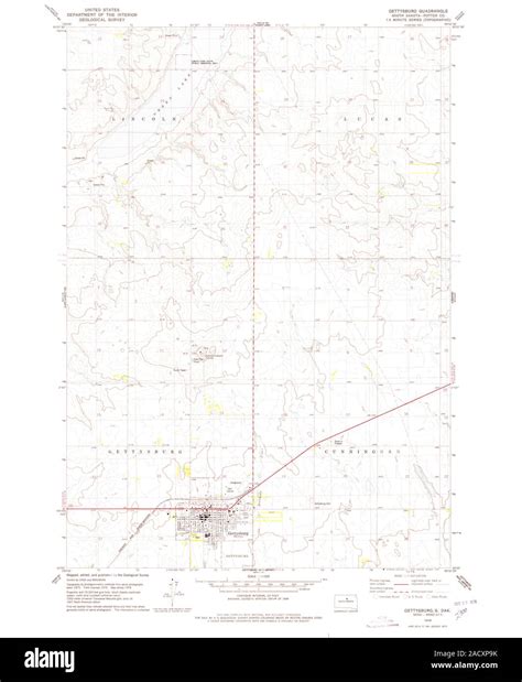 Gettysburg south dakota map hi-res stock photography and images - Alamy