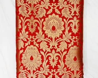 Buy Royal Blue Brocade Banarasi Fabric by the Yard Banarasi for Wedding ...