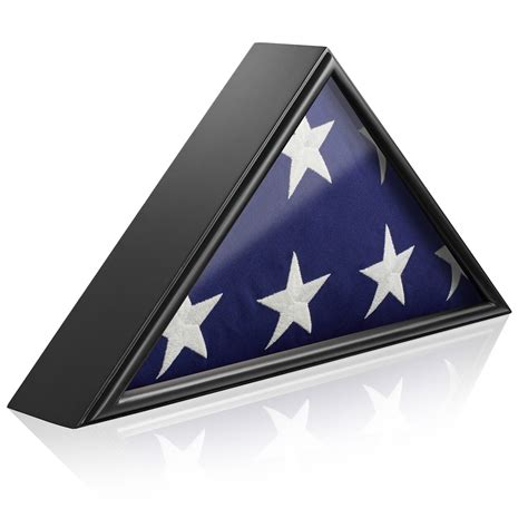Reminded Military Burial Flag Display Case, Solid Wood Black Finish ...