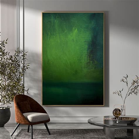 Large Green Abstract Painting Green Wall Art Green Canvas Painting ...