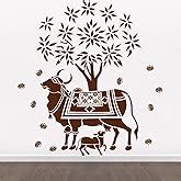 StickMe Kamdhenu Cow and Calf Wall Sticker | Holy Cow Hindu Religion ...