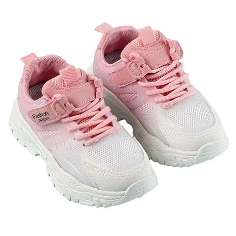 Buy Hopscotch Girls Mesh, EVA Text Print Athletic Shoes in Pink Color ...