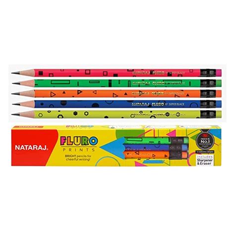 Nataraj Fluro Pencil Box (Rubber Tipped) - Pack Of 10