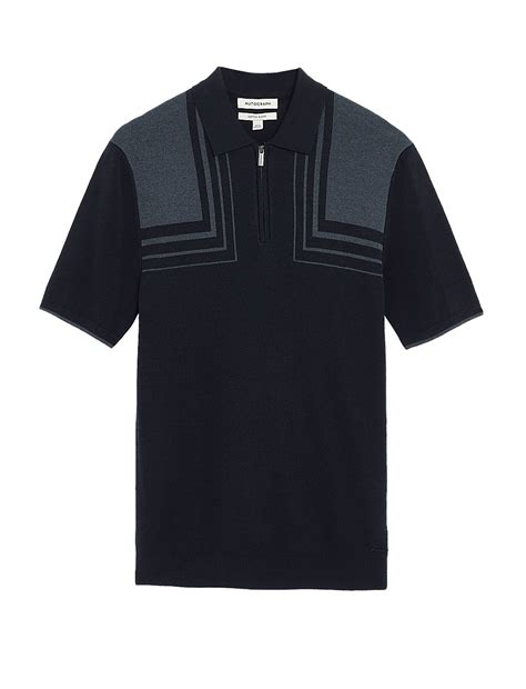 Buy Cotton Blend Colour Block Knitted Polo Shirt at Marks & Spencer