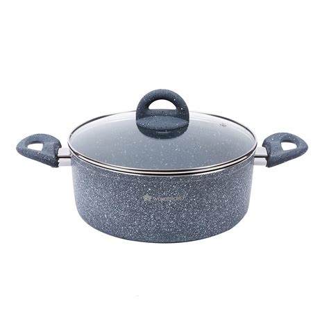 Buy Wonderchef Granite 24 cm Non-Stick Casserole | Glass Lid |Induction ...
