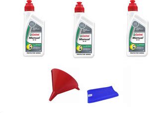 Castrol 1 Castrol 90W Car Gear Oil 3 Litre, 1 Microfiber Cloth, 1 ...