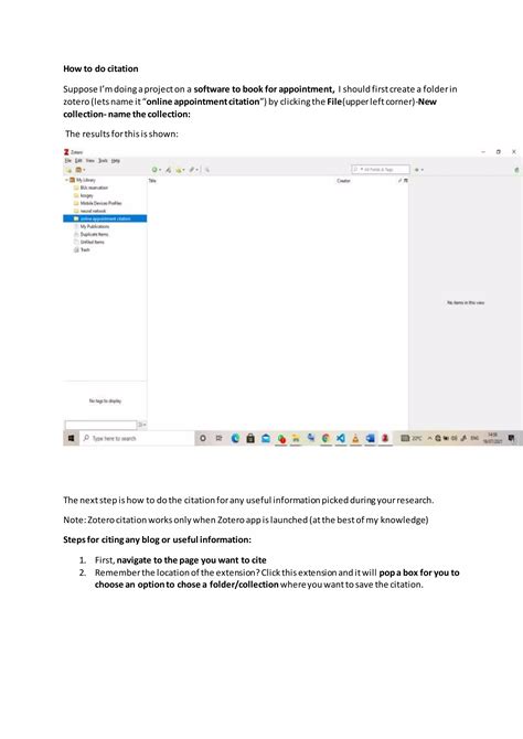A guide on how to do citation using zotero software | DOCX