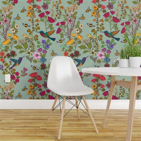 Victorian Garden Traditional Chinoiserie Flower Custom Pre-pasted ...