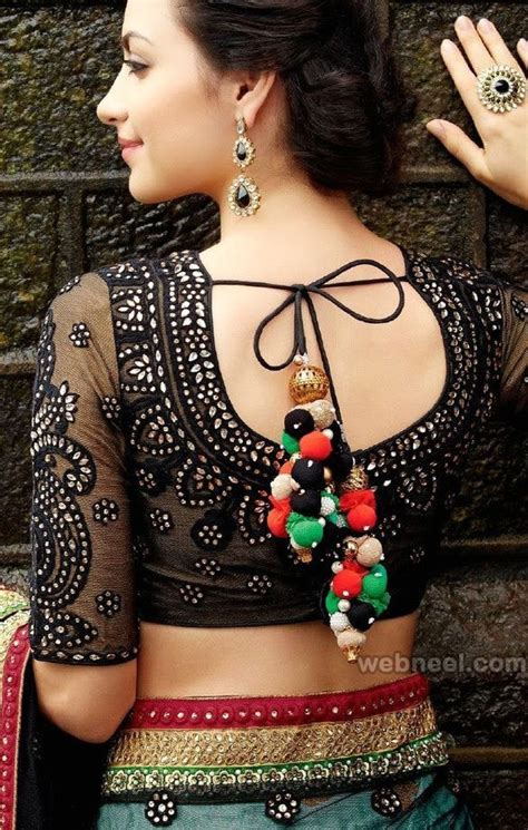 Simple Blouse Designs for Silk Sarees | Back & front designs