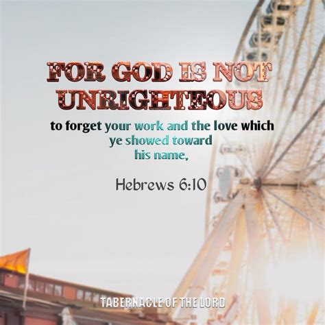 Hebrews 6:10 Bible Verse