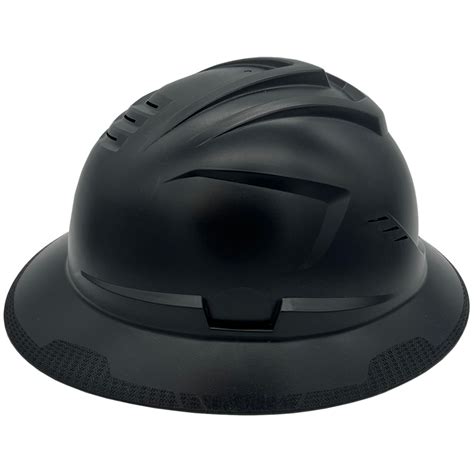 MSA Full Brim C1 Vented Hard Hats with 4 Point Ratchet Suspensions Black