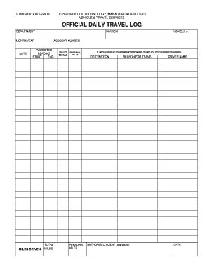 Dtmb Official Daily Travel Log - Fill and Sign Printable Template Online
