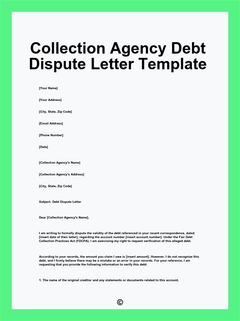 √ Debt Collection Letter Template (Word)